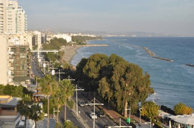 Kıbrıs 'taki güzel Limasol Enaerios Plajı Limasol