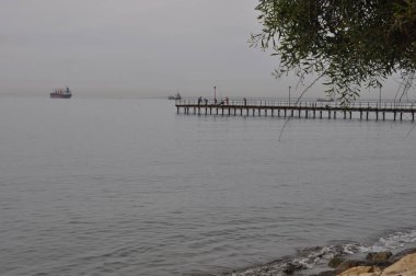 Kıbrıs 'taki güzel Limasol Enaerios Plajı Limasol