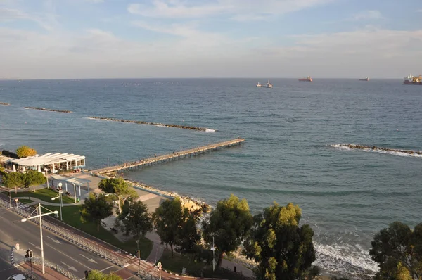 Piękna Limassol Enaerios Beach Limassol Cyprze — Zdjęcie stockowe