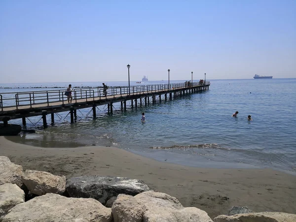 Piękna Limassol Enaerios Beach Limassol Cyprze — Zdjęcie stockowe