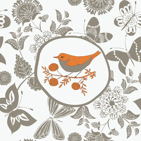 Carte mignonne avec oiseau — Image vectorielle