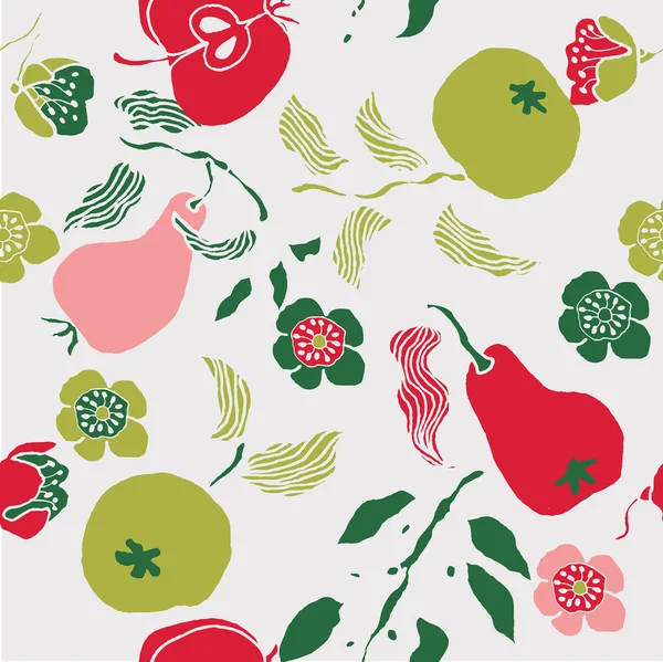 Jardín de frutas. fondo sin costuras — Vector de stock