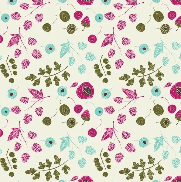 Fruit garden. seamless pattern — Stock Vector