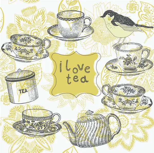 Tea background — Stock Vector