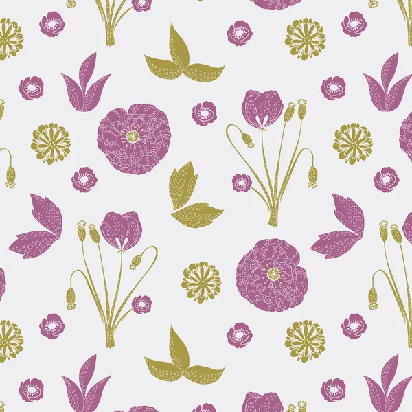 Motif floral sans couture — Image vectorielle