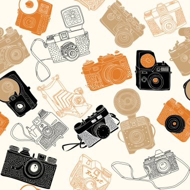 Vintage fotoğraf makinesi. seamless modeli