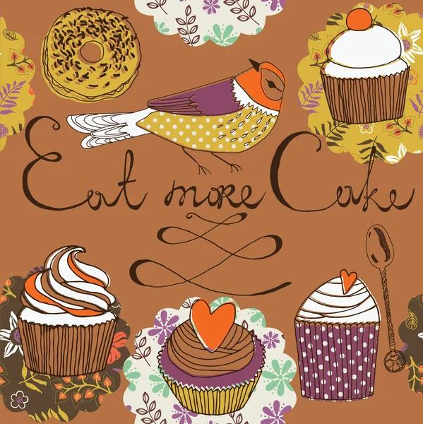 Come más pastel. — Archivo Imágenes Vectoriales
