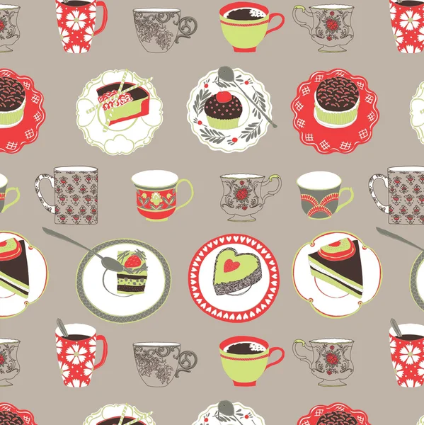 Seamless pattern with cups — Stock Vector
