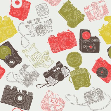 Vintage fotoğraf makinesi. seamless modeli