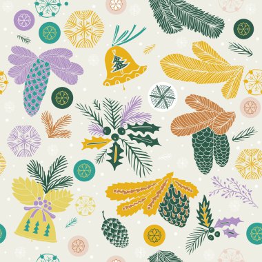 Noel süslemeleri seamless modeli