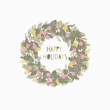 festival çelenk ile tebrik kartı黄金鸡肉馅卷饼与健康的沙拉