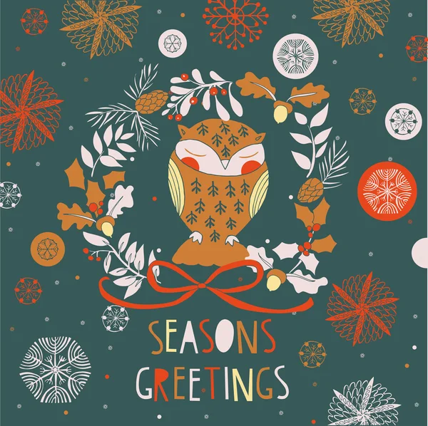 Seasons Greetings Print Design — Stock Vector