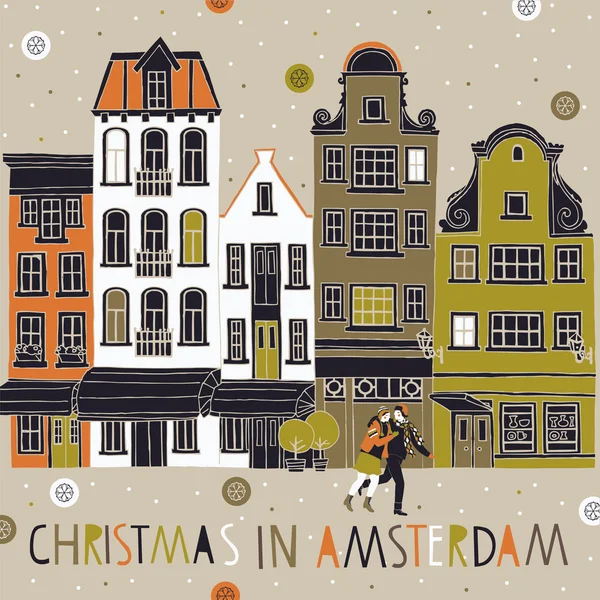 Christmas in Amsterdam — Stock Vector