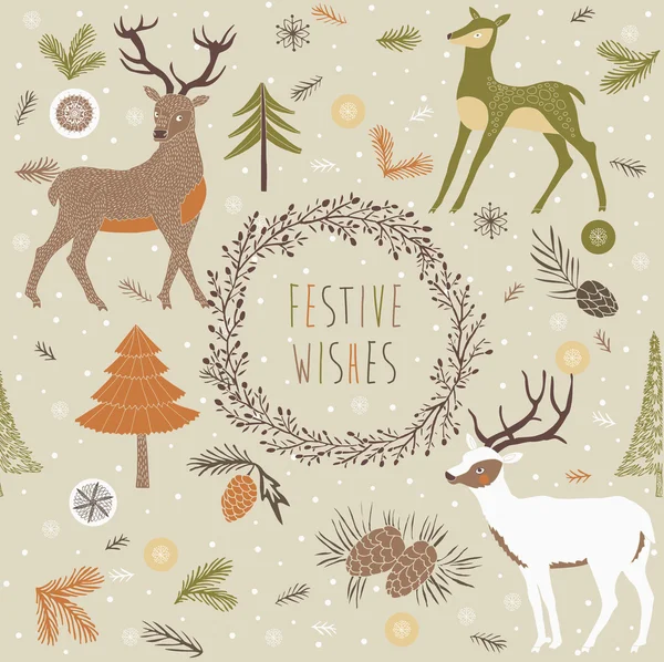 Festive Christmas Card — Stock Vector