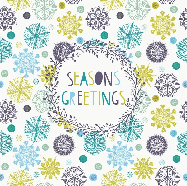 Tarjeta de felicitación Seasons — Vector de stock