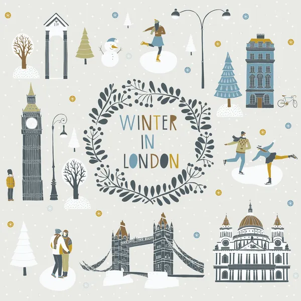 Invierno en Londres — Vector de stock