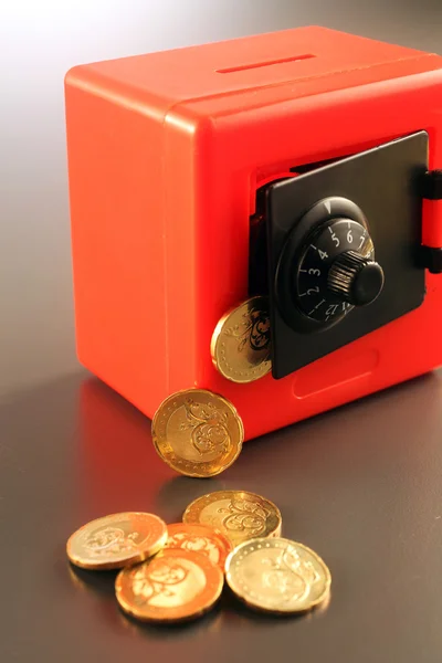 Safe with Coins — Stock Photo, Image