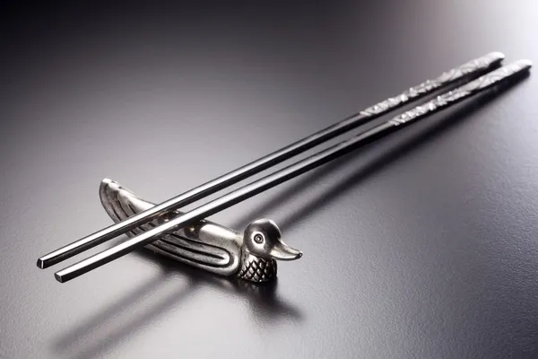 Silver chopsticks — Stock Photo, Image