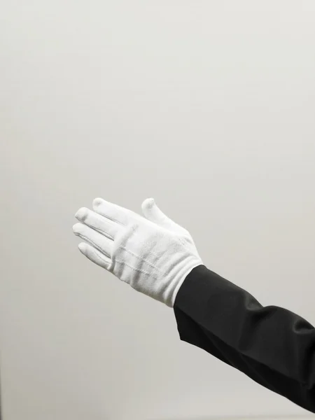Bílé ruce rukavice — Stock fotografie
