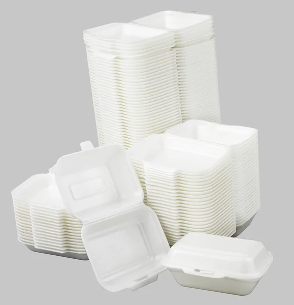 Polystyrénové krabice jídlo — Stock fotografie