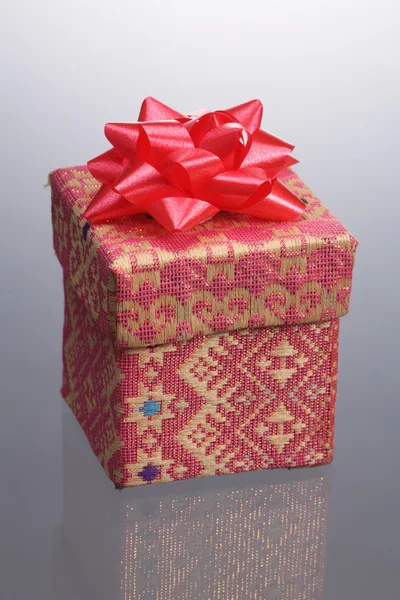 Asian design gift box with ribbon bow — Stock Photo, Image