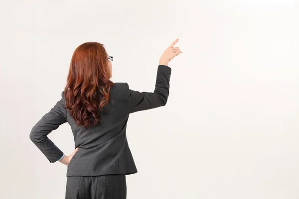 Achteraanzicht van de woman wijzend — Stockfoto