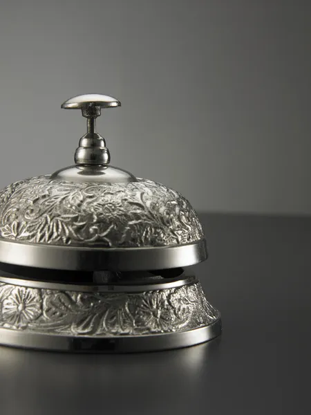 Silver hotel reception bell — Stock Photo, Image