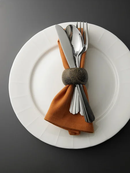 Ensemble fourchette, couteau et cuillère — Photo