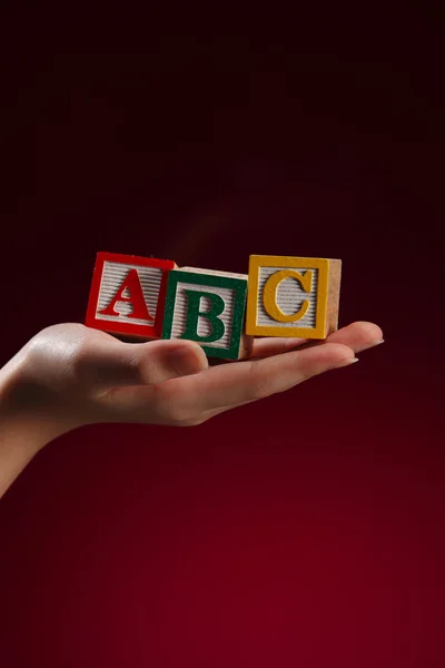 Hand holding blocks — Stock Photo, Image