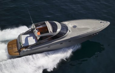 :İtalya, Napoli sahil flash lüks yat (Tersane: İtalyan di baia), havadan görünümü