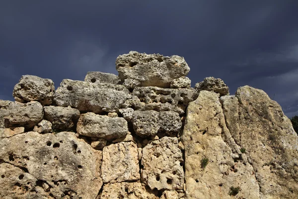 Malta Island, Gozo, as ruínas de Ggantija Temples — Fotografia de Stock