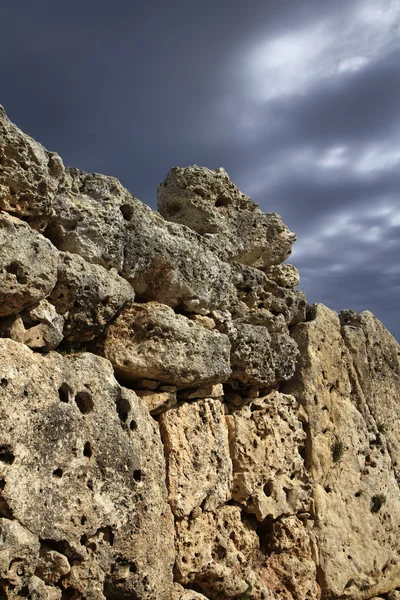 Malta Adası, gozo, ggantija tapınak kalıntıları — Stok fotoğraf