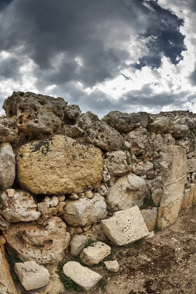 Malta Adası, gozo, ggantija tapınak (m.ö. 3600-3000) kalıntıları megalitik kompleks üç aşamada çiftçiler ve çobanlar inhabiti topluluğu tarafından dikilmiştir — Stok fotoğraf