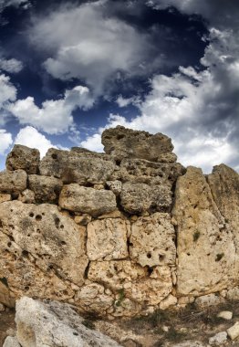 Malta Adası, gozo, ggantija tapınak (m.ö. 3600-3000) kalıntıları megalitik kompleks üç aşamada çiftçiler ve çobanlar inhabiti topluluğu tarafından dikilmiştir