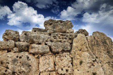 Malta Adası, gozo, ggantija tapınak (m.ö. 3600-3000) kalıntıları megalitik kompleks üç aşamada çiftçiler ve çobanlar inhabiti topluluğu tarafından dikilmiştir