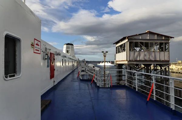 Italy, Sicily channel, Villa S. Giovanni, on board of one of the many ferryboats that connect Sicily to the italian peninsula crossing the Sicily channel — Stock Photo, Image