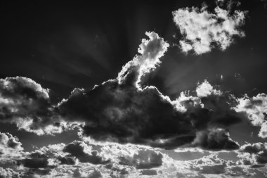 İtalya, Sicilya, Akdeniz, Sicilya Kanalı 'nda kışın fırtına bulutları