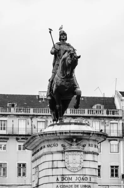 Portugal, Lisbon, John 1st of Portugal Statue in Da Figueira Square (Praca da Figueira) — Stock Photo, Image
