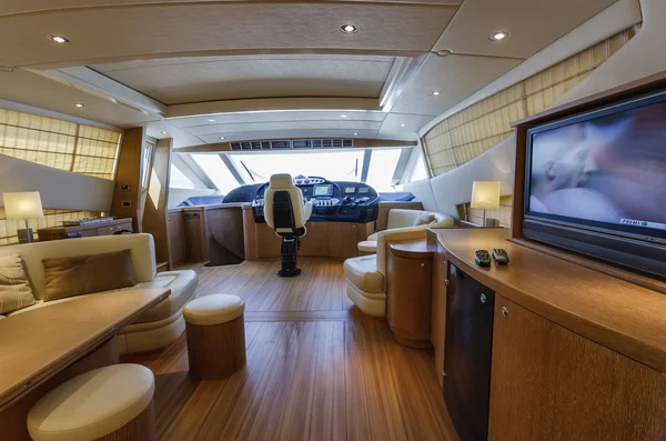 Italy, Alfamarine 78 luxury yacht, dinette — Stock Photo, Image