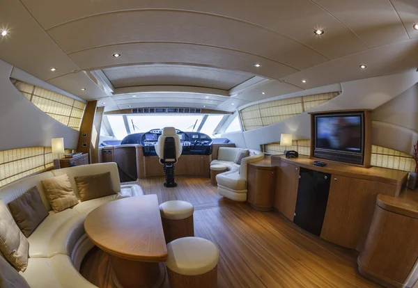 Italy, Alfamarine 78 luxury yacht, dinette — Stock Photo, Image