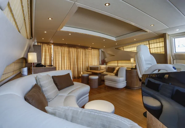 Italy, Alfamarine 78 luxury yacht, dinette — Stock Photo, Image