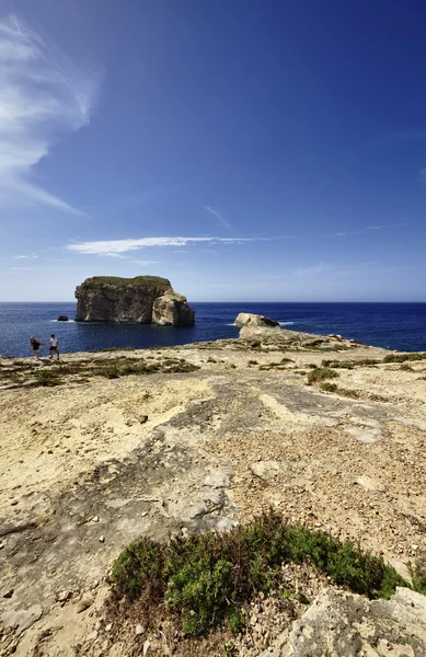 View of the rocky coastline near the Azure Window Rock — Stock Photo, Image