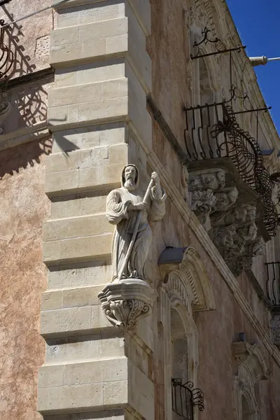 Baroque facade of Cosentini Palace — Stock Photo, Image