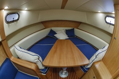Dinette at the luxury yacht