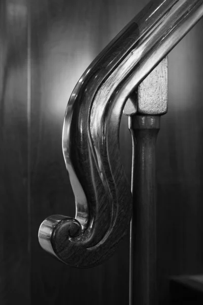 Italy, Viareggio, luxury yacht, dinette, wooden stairs handrail — Stock Photo, Image