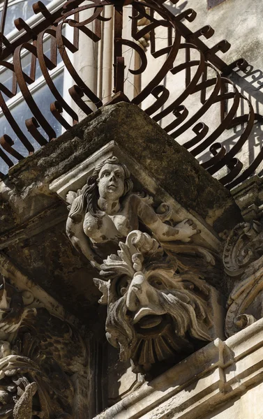 Italy, Sicily, Ragusa Ibla, the baroque facade of Cosentini Palace — Stock Photo, Image