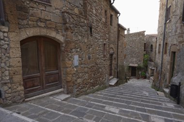 İtalya, Toskana, pitigliano şehir, eski taş evleri