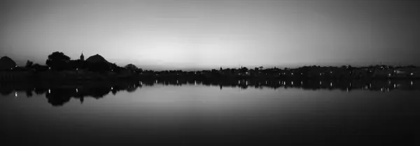 Panoramic view of Pushkar Lake at sunset — Stock Photo, Image