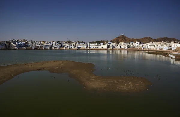 View of the town and the sacred lake — Stock Photo, Image