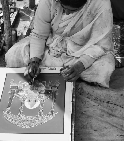 Femme indienne peinture — Photo